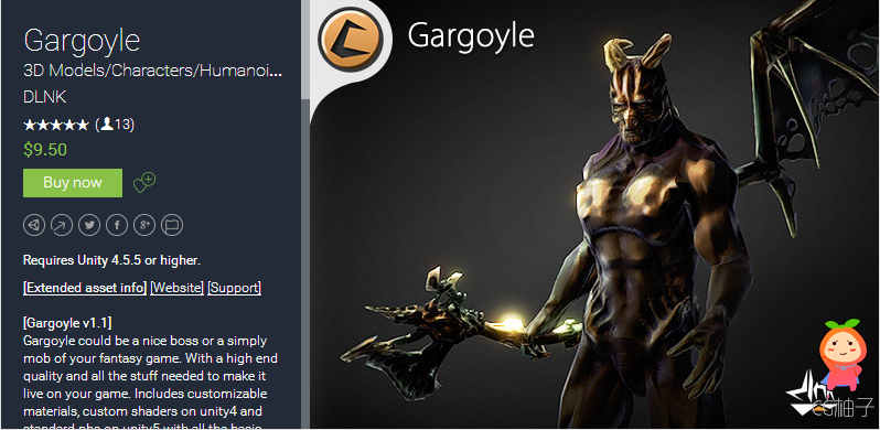 Gargoyle 1.11 unity3d asset U3D插件模型下载 unity3d下载