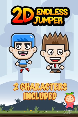 2D Endless Jumper Game Kit unity3d asset Unity3d下载 U3D插件资源