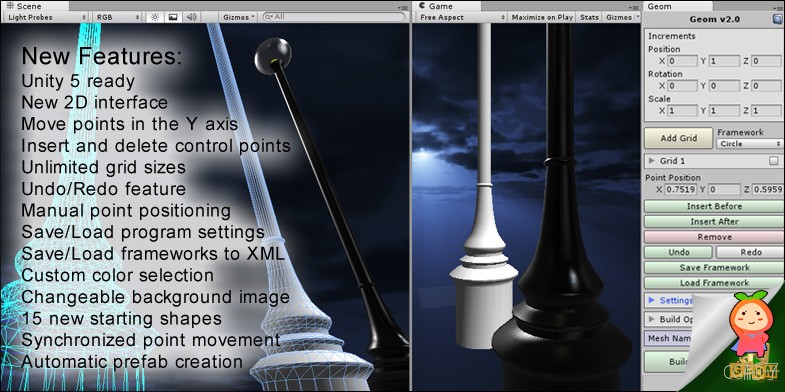 Geom 2.3 unity3d asset unity3d编辑器拓展资源下载 unity插件素材
