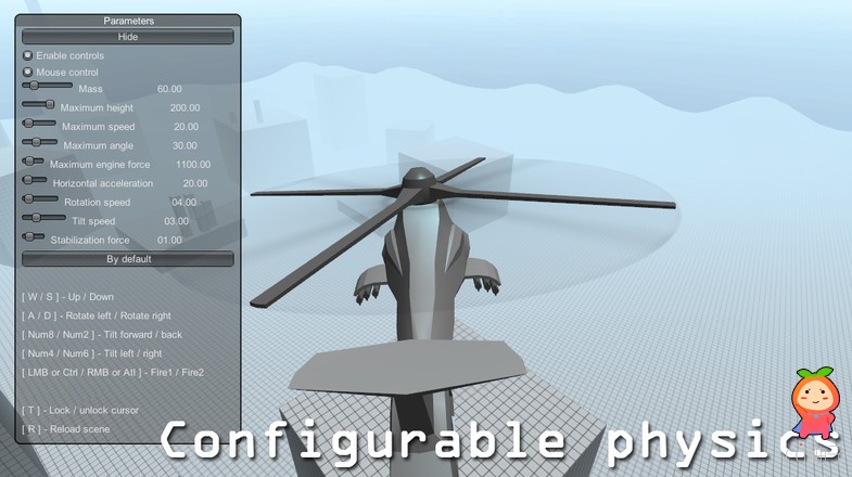 Helicopter controller 1.0.1 unity3d asset U3D插件模型下载 unity官网素材