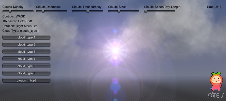 3D Cloud System 1.0 unity3d asset Unity3d官网 ios开发资源