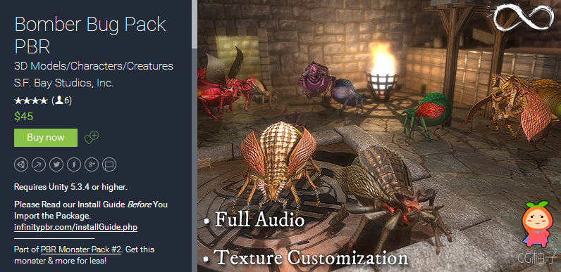 Bomber Bug Pack PBR 3.1 unity3d asset Unity3d模型下载 Unity3dpackaeg插件