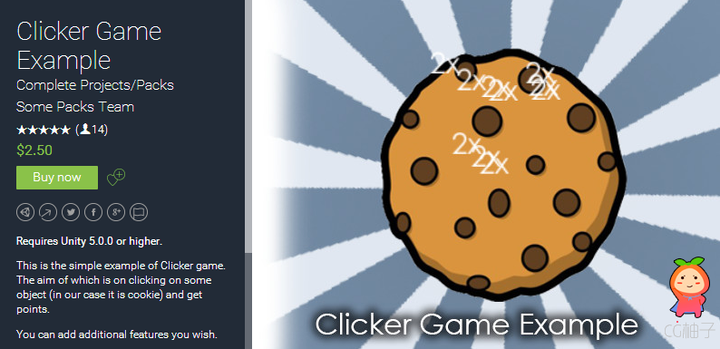 Clicker Game Example unity3d asset Unity3d官网素材 插件资源