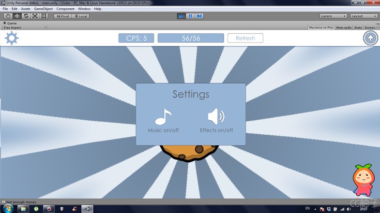Clicker Game Example unity3d asset Unity3d官网素材 插件资源