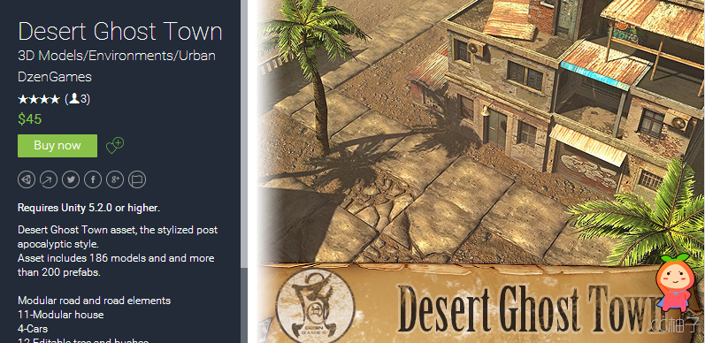 Requires Unity 5.2.0 or higher. Desert Ghost Town asset, the stylized post apocalyptic style. Asset  ...