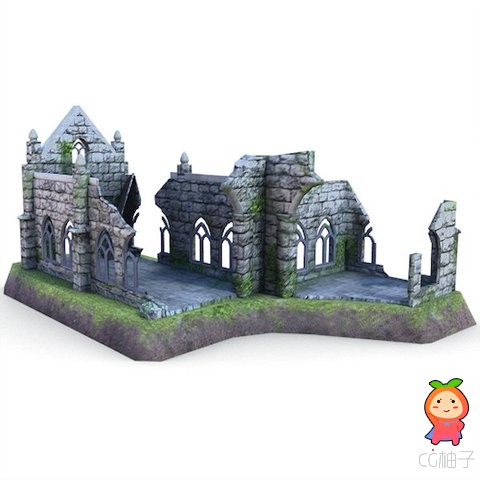 Medieval Building 58 Cathedral Ruins 1.0 unity3d asset U3D插件模型下载