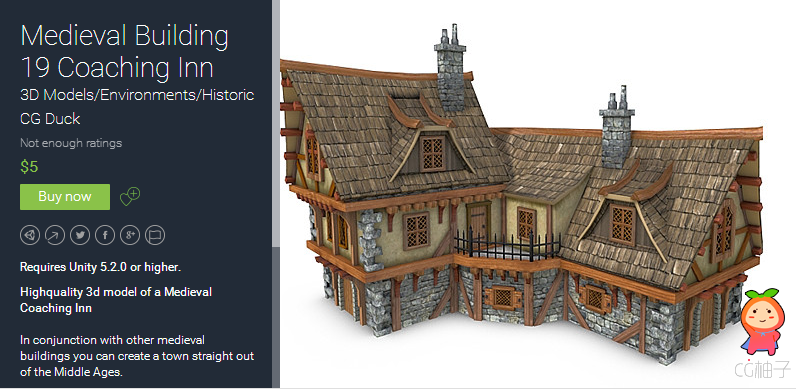 Medieval Building 19 Coaching Inn 1.0 unity3d asset Unity3d packaeg插件资源