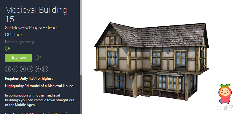 Requires Unity 4.3.4 or higher. Highquality 3d model of a Medieval House  In conjunction with other  ...