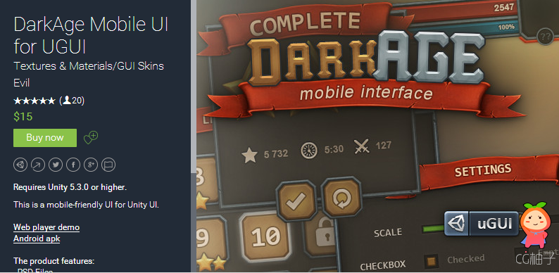 Requires Unity 5.3.0 or higher. This is a mobile-friendly UI for Unity UI.   Web player demo  Androi ...