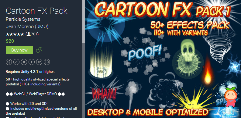 Cartoon FX Pack 2.78 unity3d asset Unity3d下载 U3D插件资源