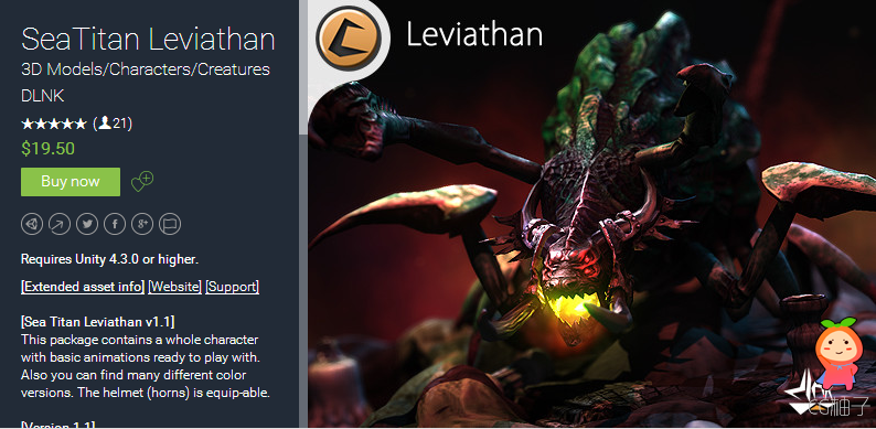 SeaTitan Leviathan 1.1 unity3d asset Unity3d插件下载 unity官网资源