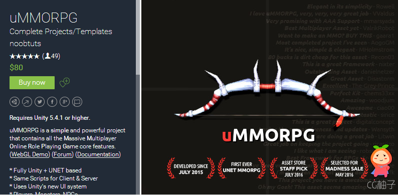 Requires Unity 5.4.1 or higher. uMMORPG is a simple and powerful project that contains all the Massi ...
