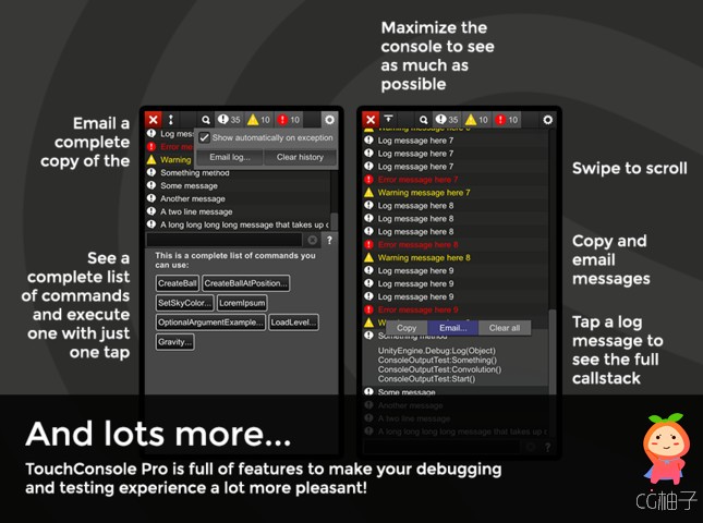 TouchConsole Pro 2.1.0 unity3d asset Unity插件下载 unity论坛资源