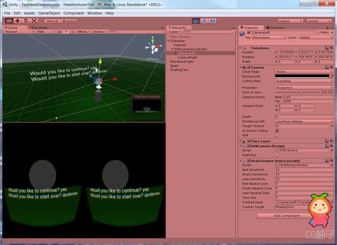 Head Gesture Detector 1.1 unity3d asset Unity官网资源 unitypackage插件