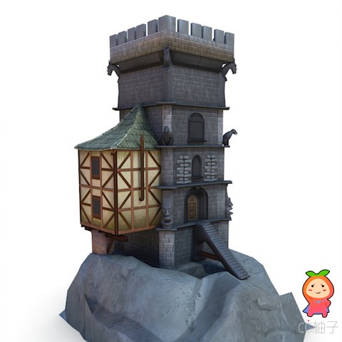 Medieval Building 38 Wizard Tower 1.0 unity3d asset unity3d插件模型下载，unity官网资源