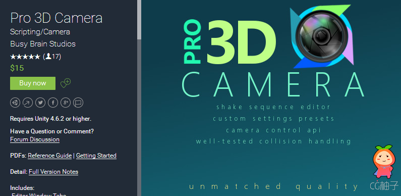 Pro 3D Camera 3.1.0 unity3d asset unity3d插件下载 unity官网资源