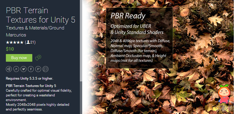 Requires Unity 5.3.5 or higher. PBR Terrain Textures for Unity 5  Carefully crafted for optimal visu ...