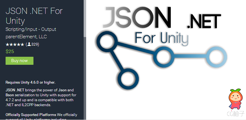 Requires Unity 4.6.0 or higher. JSON .NET brings the power of Json and Bson serialization to Unity w ...