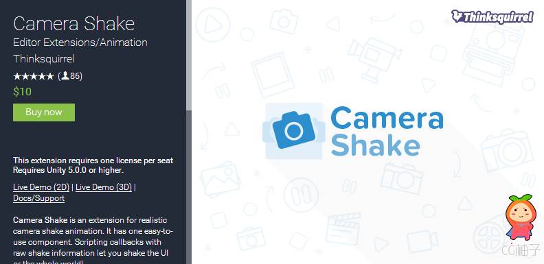 Camera Shake 1.5.0f1 unity3d asset unity3d编辑器下载 unity官网