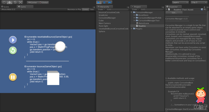 Coroutine Manager 1.2 unity3d asset unity3d插件模型 unity论坛素材