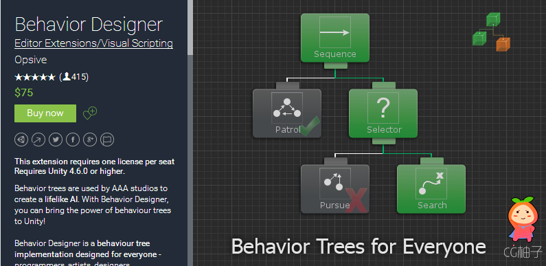 This extension requires one license per seat Requires Unity 4.6.0 or higher. Behavior trees are used ...