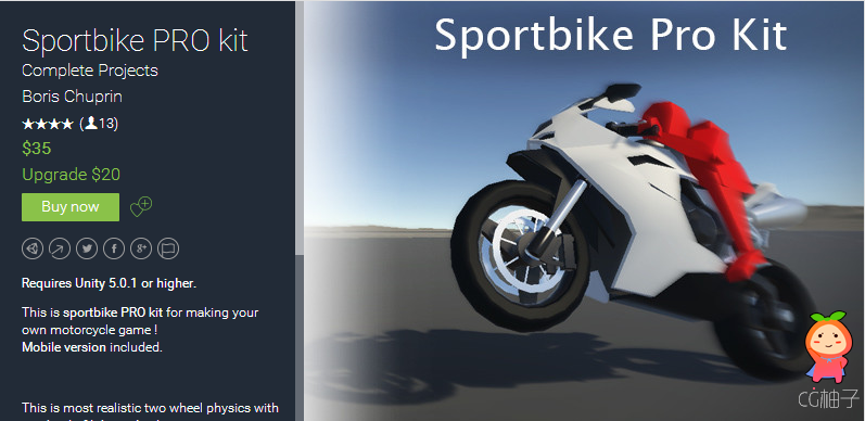 Requires Unity 5.0.1 or higher. This is sportbike PRO kit for making your own motorcycle game !  Mob ...