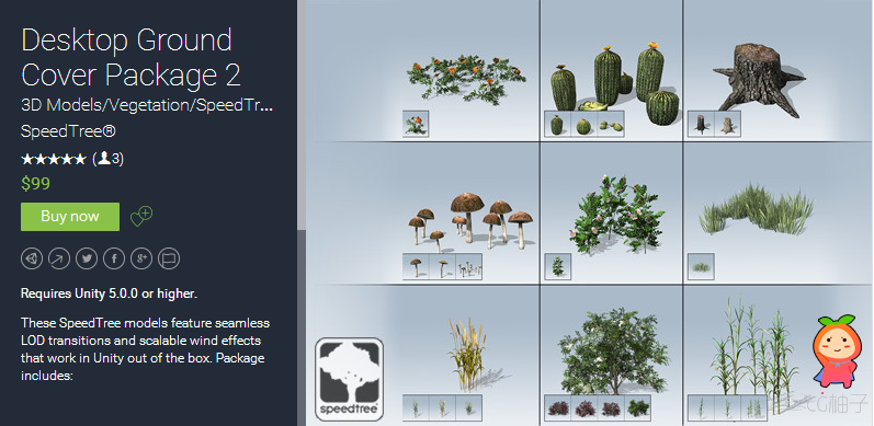 Requires Unity 5.0.0 or higher. These SpeedTree models feature seamless LOD transitions and scalable ...
