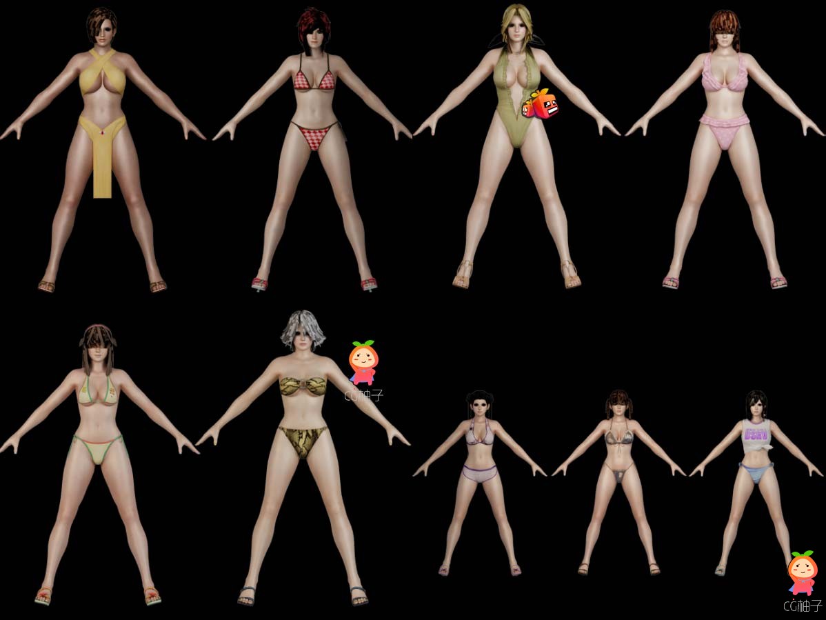 死或生游戏人物模型【免费】3D角色模型 泳装美女3d模型