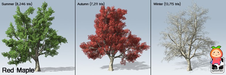 Desktop Trees Package 1.3 unity3d asset U3D插件模型下载 unitypackage插件