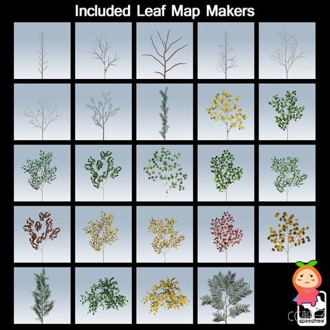 Desktop Trees Package 1.3 unity3d asset U3D插件模型下载 unitypackage插件