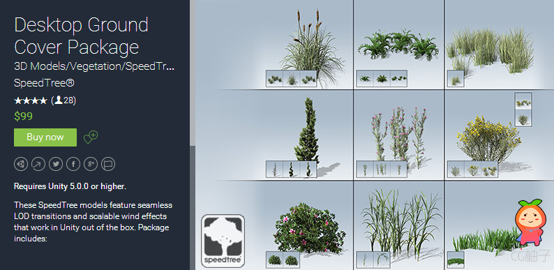 Requires Unity 5.0.0 or higher. These SpeedTree models feature seamless LOD transitions and scalable ...