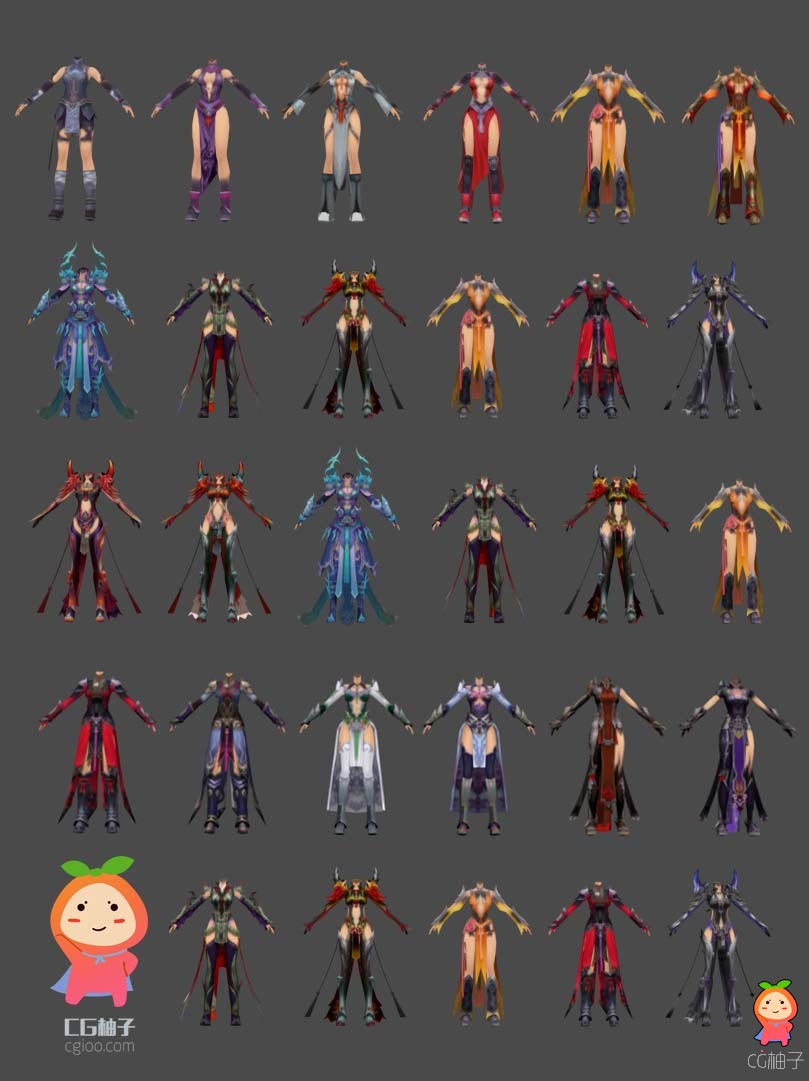 《诛仙》游戏女主角3D模型免费下载+26个套装模型 人物模型