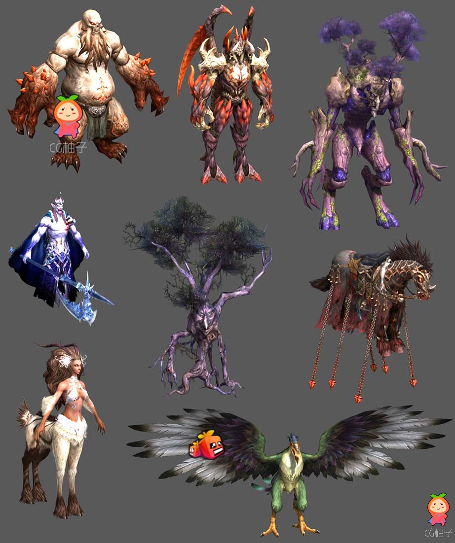 《Aion永恒之塔》游戏怪物模型合集免费下载 3D怪物模型