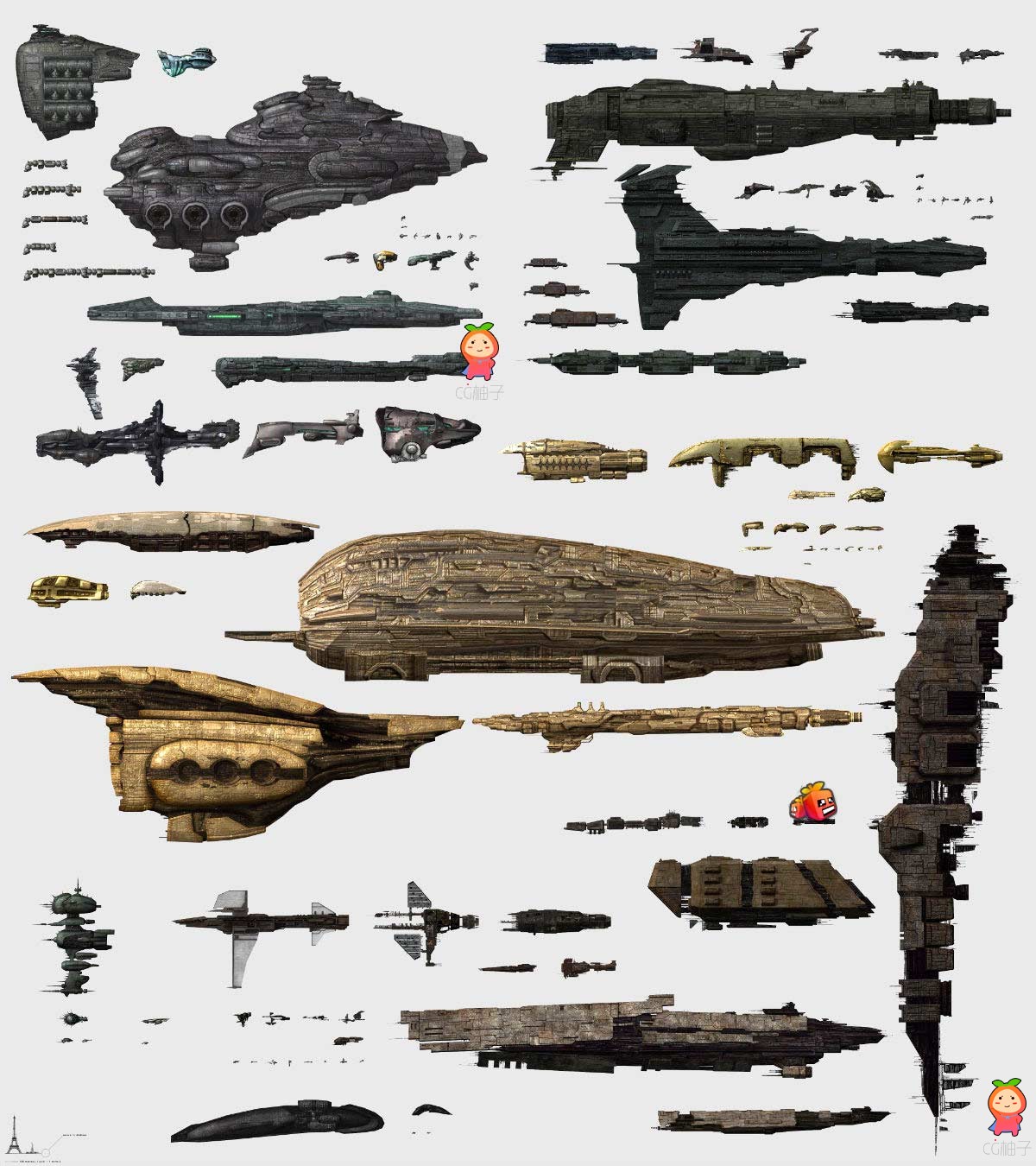 机械模型【免费】下载 精品EVE飞船3D模型 未来战舰3D武器