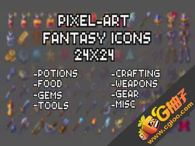 PIXEL ART FANTASY ICONSET 1.0.1 unity论坛资源 unitypackage插件