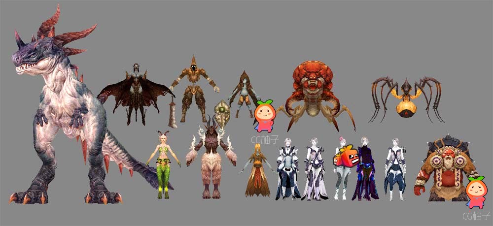 AION3D怪物+角色模型【免费下载】人物怪物模型3dmax下载