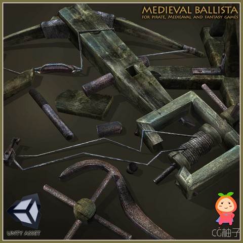 Animated Medieval Ballista draft unity3d asset U3D插件模型下载 unity论坛