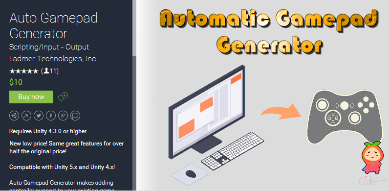 Auto Gamepad Generator 1.1 unity3d asset unity3d插件下载 U3D官网资源