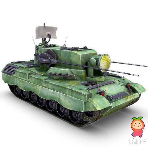 Flakpanzer Gepard Tank 1.1 unity3d asset U3D插件模型下载 unity3d编辑器