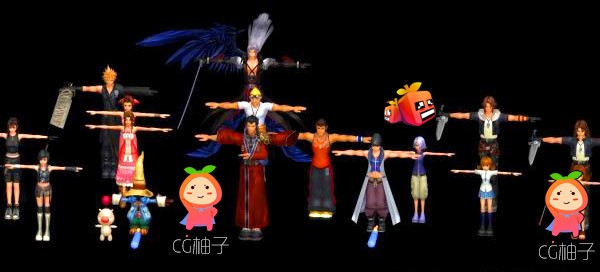 《最终幻想》之王国之心3d模型合集免费下载 3dmax人物模型