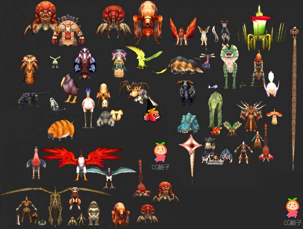 《永恒之塔》经典怪物3d模型 游戏角色模型免费下载 3D角色
