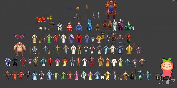 《诛仙》游戏人物模型 75个NPC模型-免费下载 3D怪物 动物模型