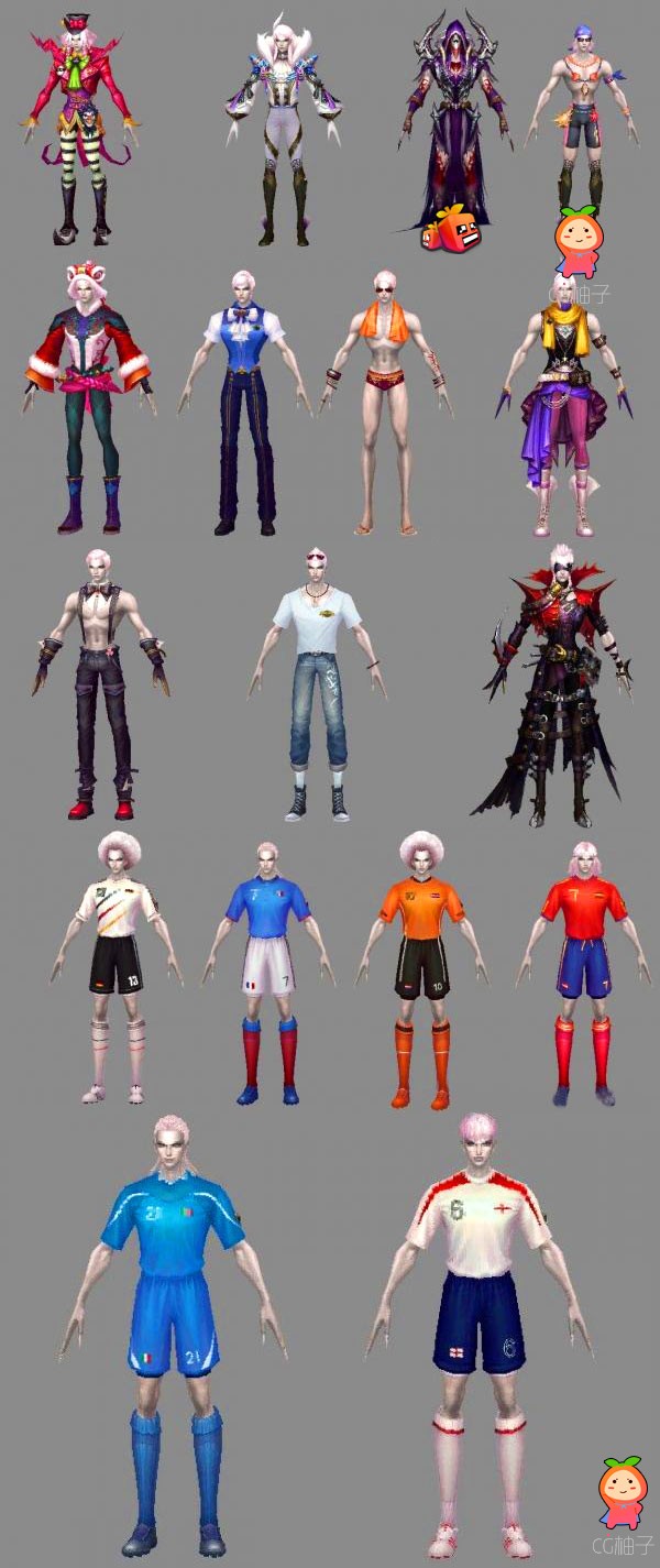 《神魔大陆》血族时装周3D模型下载 人物套装模型合集免费