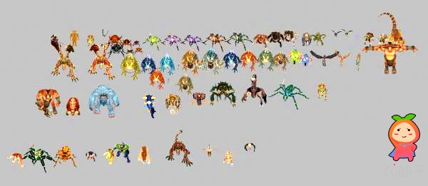 《泰坦之旅》游戏怪物模型 动物角色模型免费合集下载