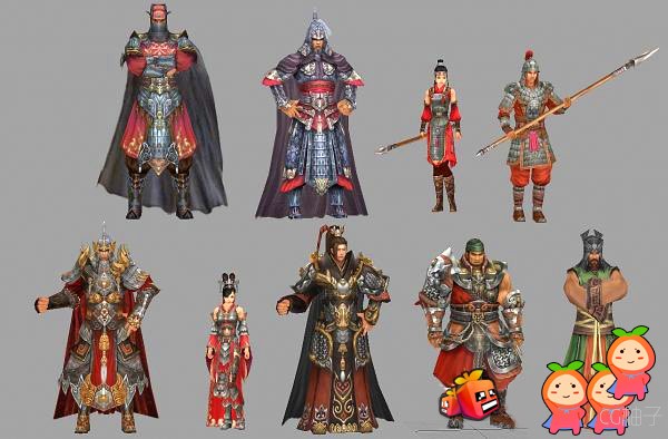 《剑网3》几个游戏人物模型 3D角色模型免费下载 古代剑客