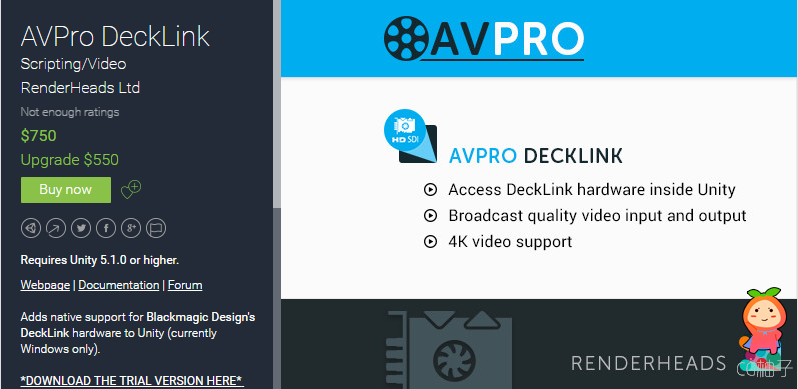 AVPro DeckLink 1.2.1 unity3d asset Unity3d论坛 Unitypackage插件