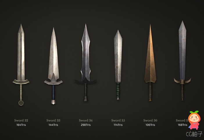 3D Models Prop Sword 50Set Pack01 unity3d asset Unity3d插件模型 Unity论坛