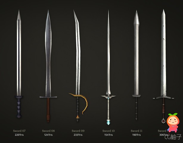 3D Models Prop Sword 50Set Pack01 unity3d asset Unity3d插件模型 Unity论坛