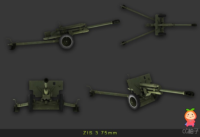 ZIS 3 75mm 1.3 unity3d asset Unity3d插件模型 unitypackage插件下载