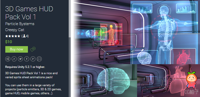 3D Games HUD Pack Vol 1 1.1 unity3d asset unitypackaeg插件 Unity官网